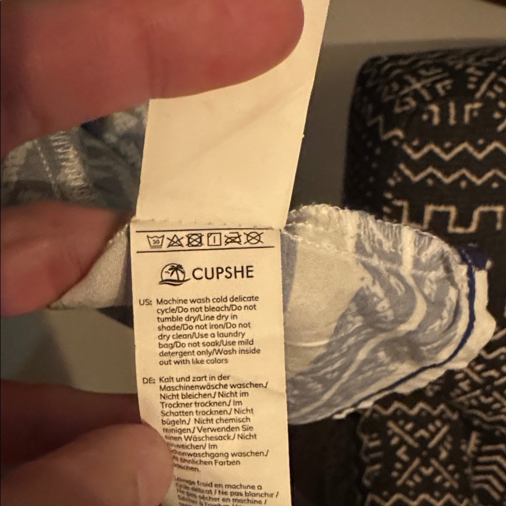Cupshe White and Navy Patterned Mini Dress - Picture 6 of 6